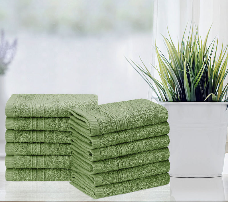 Superior Cotton 12 Piece Solid Absorbent Face Towel Set — View 25