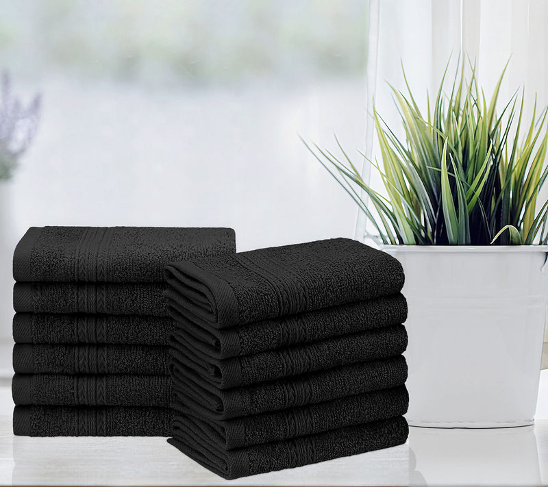 Superior Cotton 12 Piece Solid Absorbent Face Towel Set — View 7