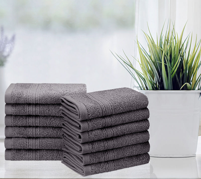 Superior Cotton 12 Piece Solid Absorbent Face Towel Set — View 23