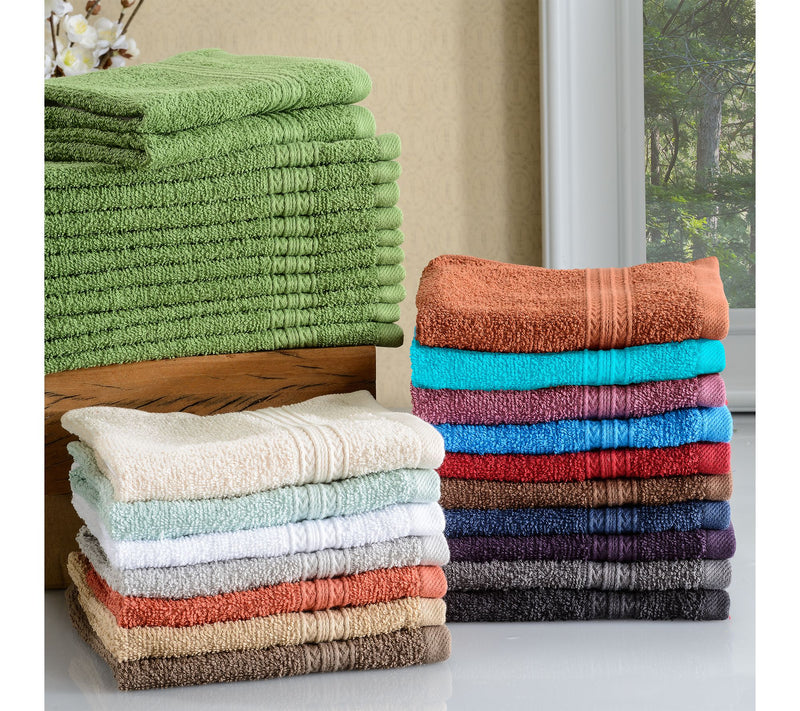 Superior Cotton 12 Piece Solid Absorbent Face Towel Set — View 40