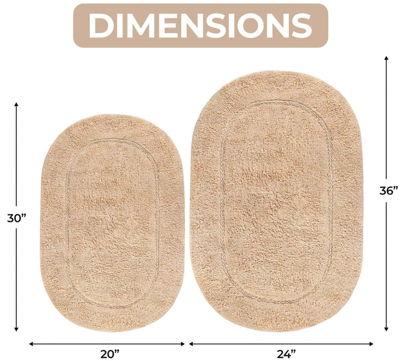 Superior Cotton 2-Piece Non-Slip Oval Bath Ruget — View 26