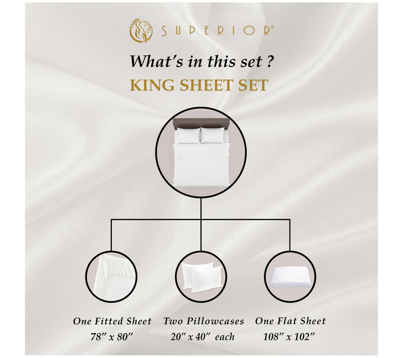 Superior 400TC Egyptian Cotton Deep Pocket Shee t Set, King — View 30