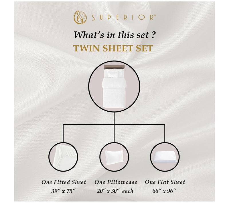 Superior 400TC Egyptian Cotton Deep Pocket Shee  t Set, Twin — View 30