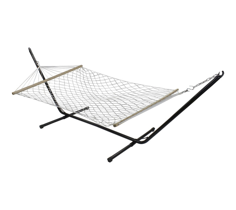 Northlight 55" x 78" Brown Lat tice Pattern Ro pe Hammock w/ B — View 2