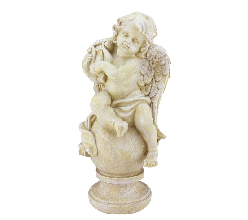 Northlight Cherub with Lyre Outdoor Garden Statue — View 3