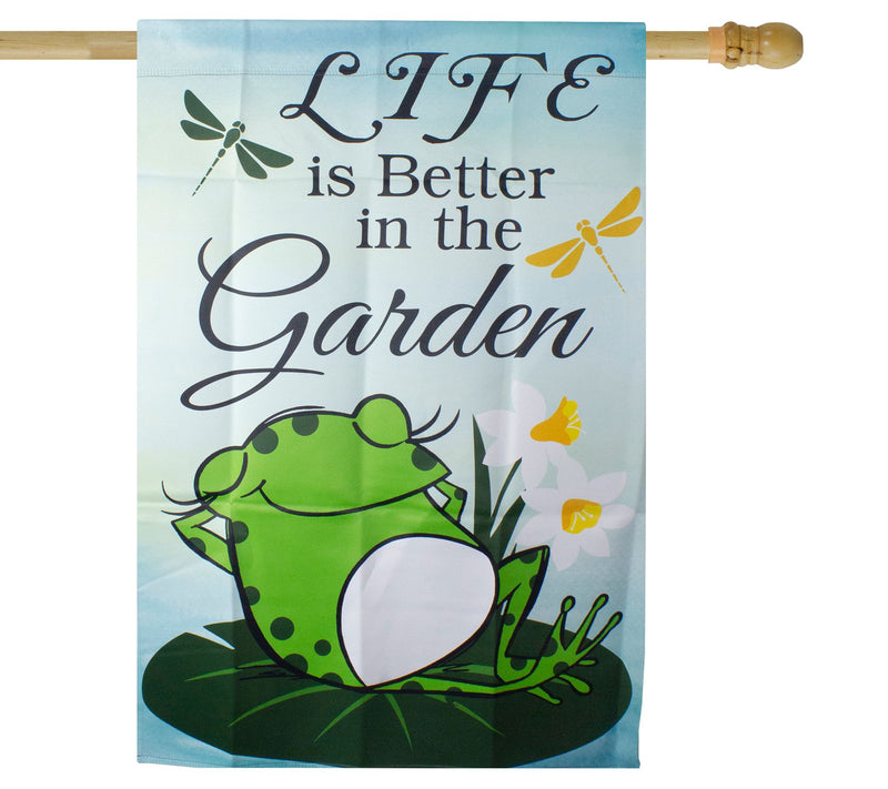 Northlight Life is Better in the Garden Green Fog Flag — View 4