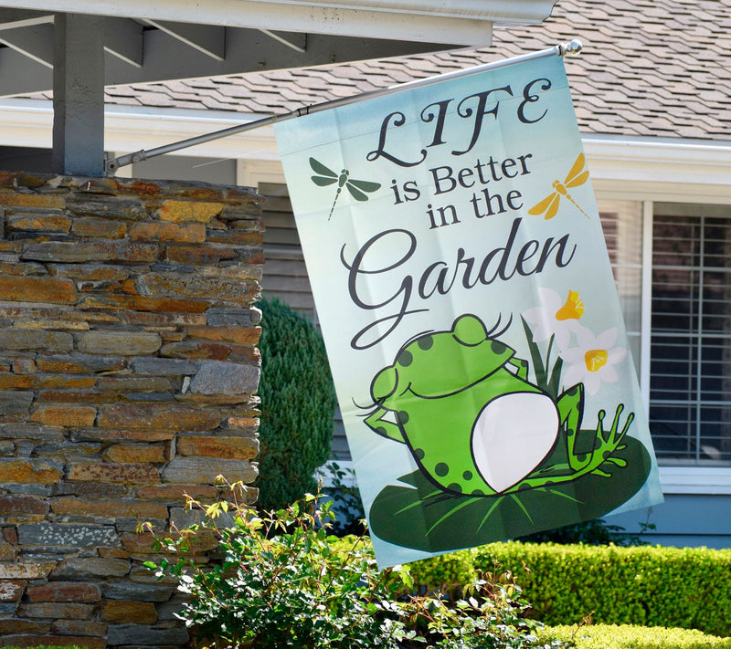 Northlight Life is Better in the Garden Green Fog Flag — View 5