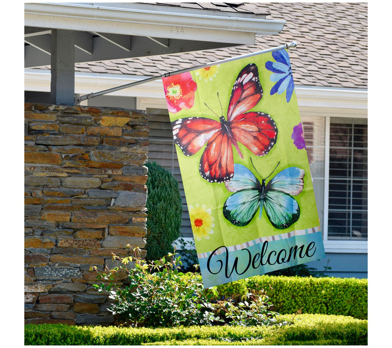 Northlight Welcome Butterflies Green House Flag 28" x 40" — View 5