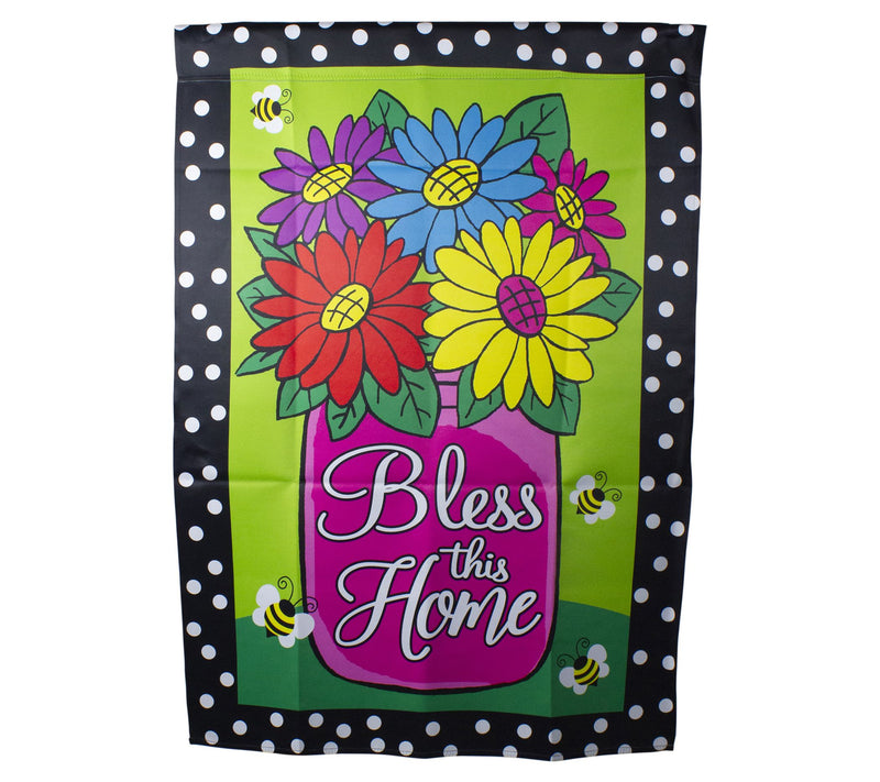 Northlight Bless this Home Bouquet with Vase Flg 28" x 40" — View 3