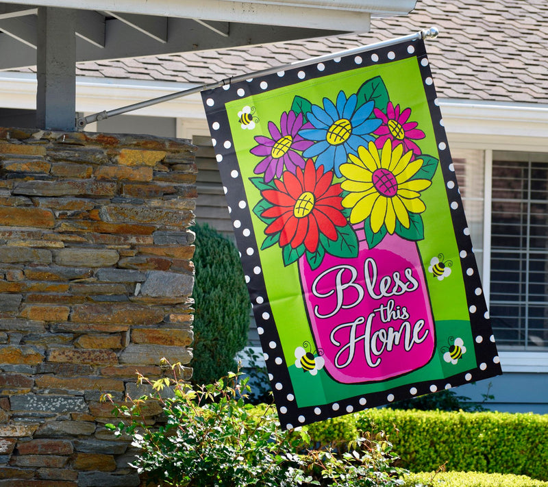 Northlight Bless this Home Bouquet with Vase Flg 28" x 40" — View 5