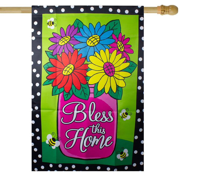 Northlight Bless this Home Bouquet with Vase Flg 28" x 40" — View 4