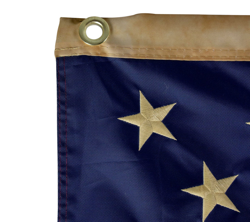 Northlight Tea-Stained Embroidered American Flaw/ Grommets — View 4