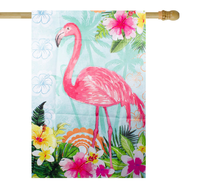 Northlight Tropical Flamingo Spring House Flag 28" x 40" — View 4