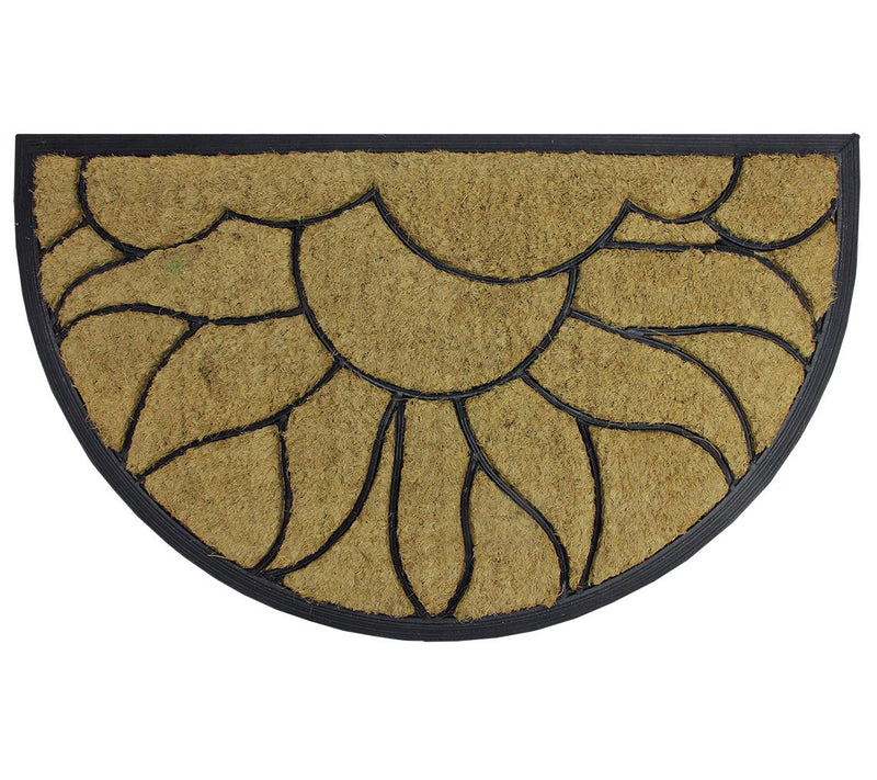 Northlight Brown & Black Sunflower Half Round Dormat 29 x 17 — View 3