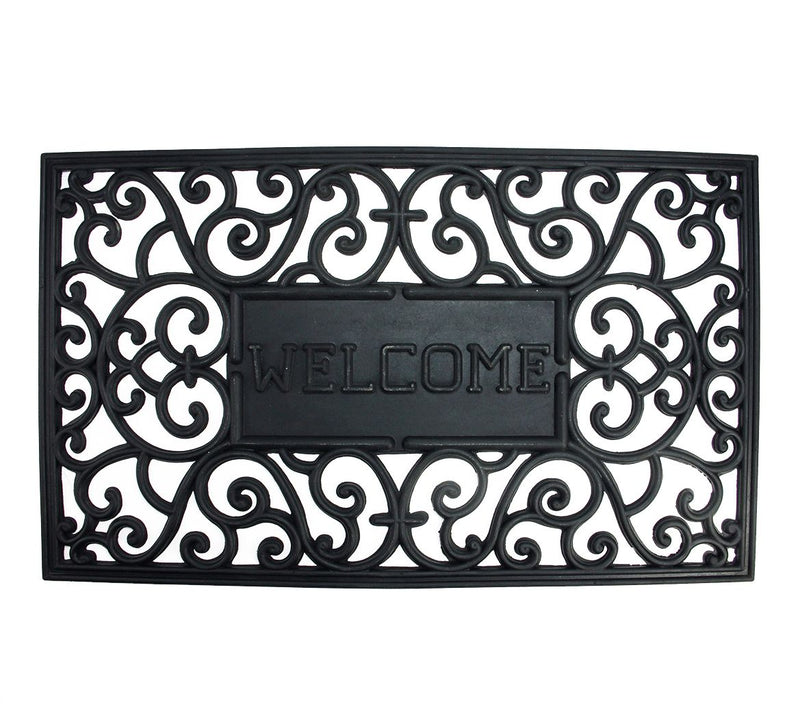 Northlight Scroll "Welcome" Coir Rectangular Doormat 17" x 29" — View 3