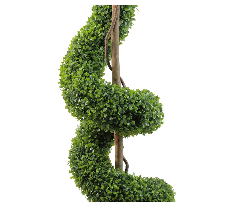 Northlight 56" Potted Two-Tone Boxwood Spiral Topiary Tree — View 5