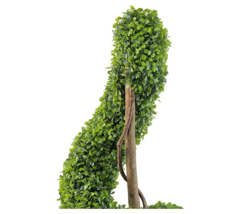Northlight 56" Potted Two-Tone Boxwood Spiral Topiary Tree — View 6