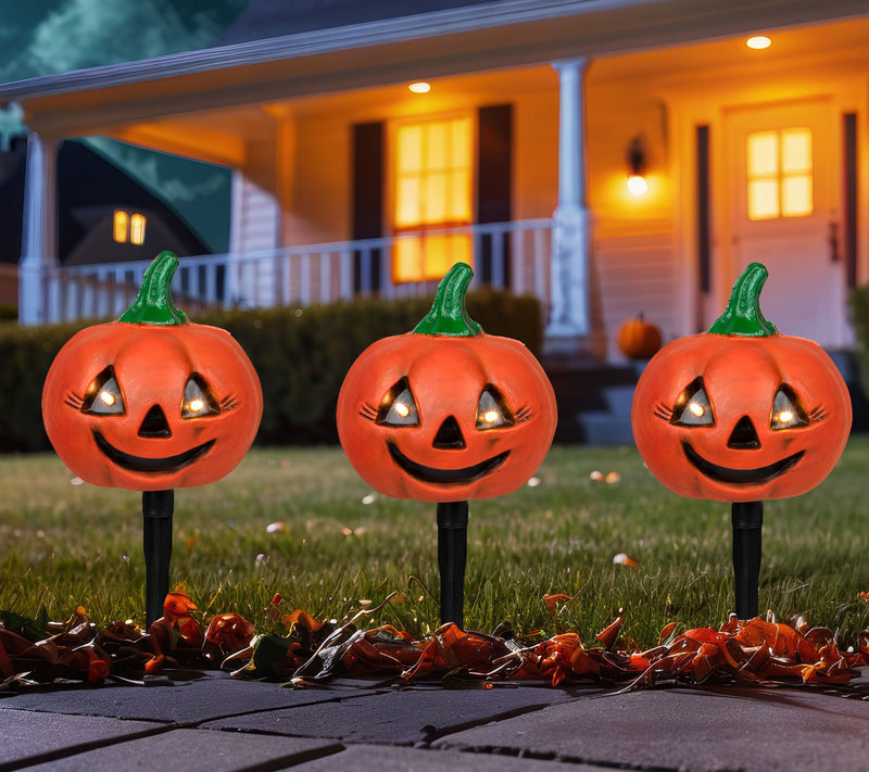 Northlight S/3 Lit Jack-o-Lantern Halloween Pathway Markers — View 6