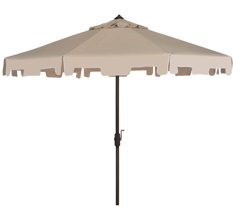 Safavieh Zimmerman 9' Tilt and Crank Market Umbrella w/Flap — View 3