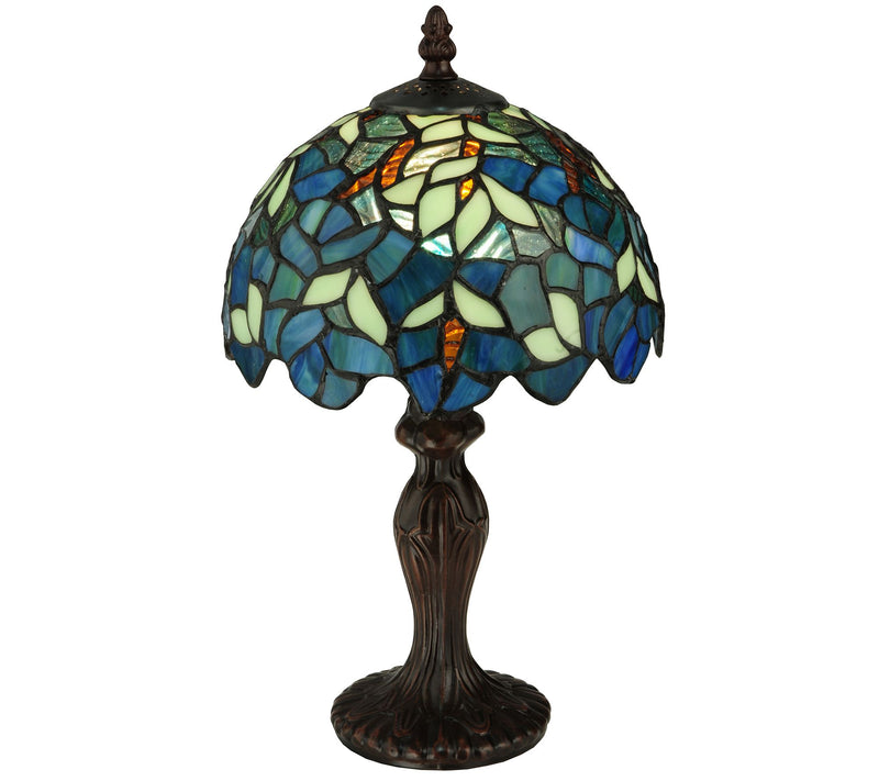 Meyda Tiffany-Style 14"H Nightfall Wisteria Mini Lamp — Main view