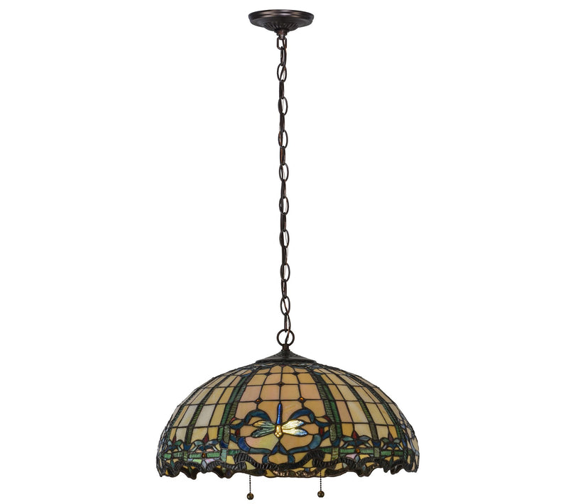 Meyda Tiffany-Style 20"W Dragonfly Trellis Pendant Lamp — Main view