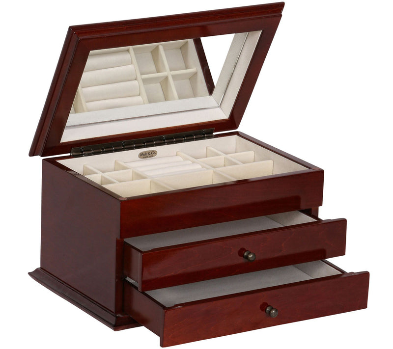 Mele & Co. Brayden Wooden Jewelry Box in WalnutFinish — View 3