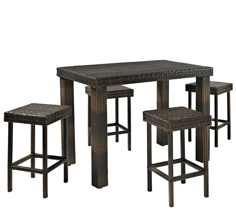 Palm Harbor 5 Piece Outdoor Wicker High Dininget — Main view