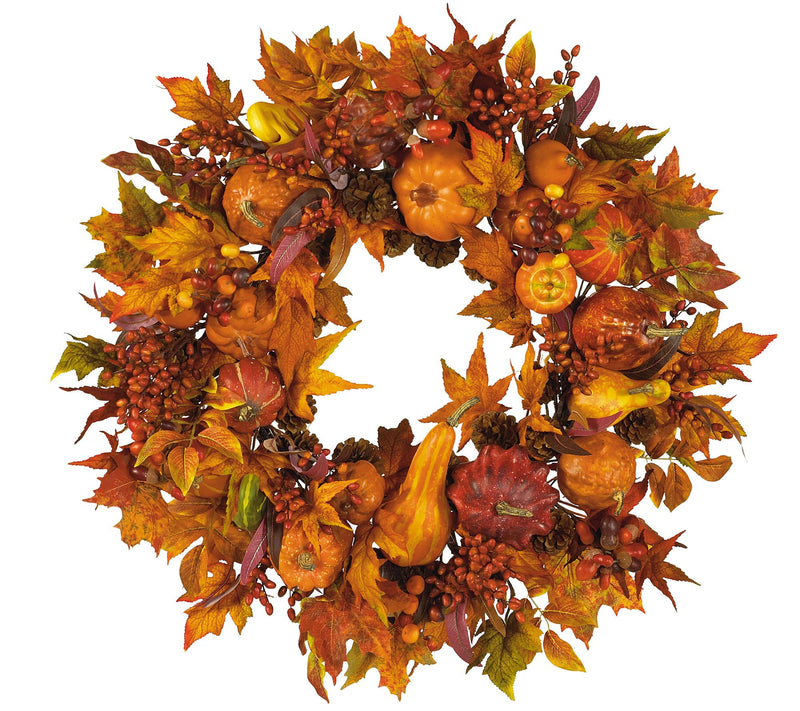 28" Harvest Wreath by Nearly Natural — Main view