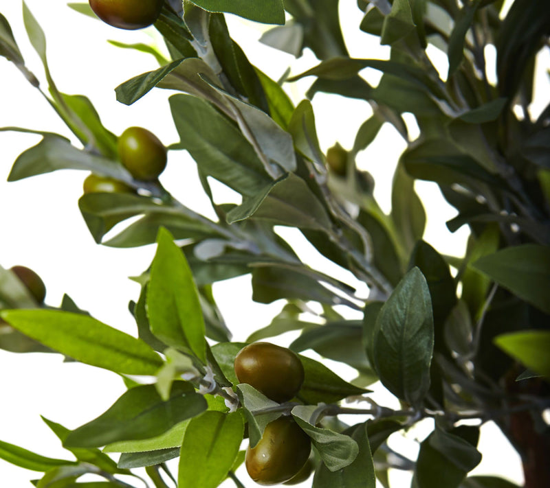 Olive Topiary Tree with Farmhouse Planter by Nearly Natural — View 3