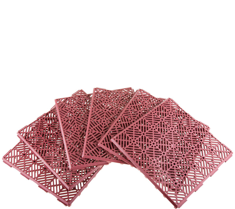 Pure Garden Interlocking Patio, Deck or GarageFloor Tiles 6pc — Main view