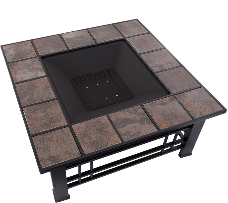 Pure Garden 32" Square Tile Fire Pit — View 3