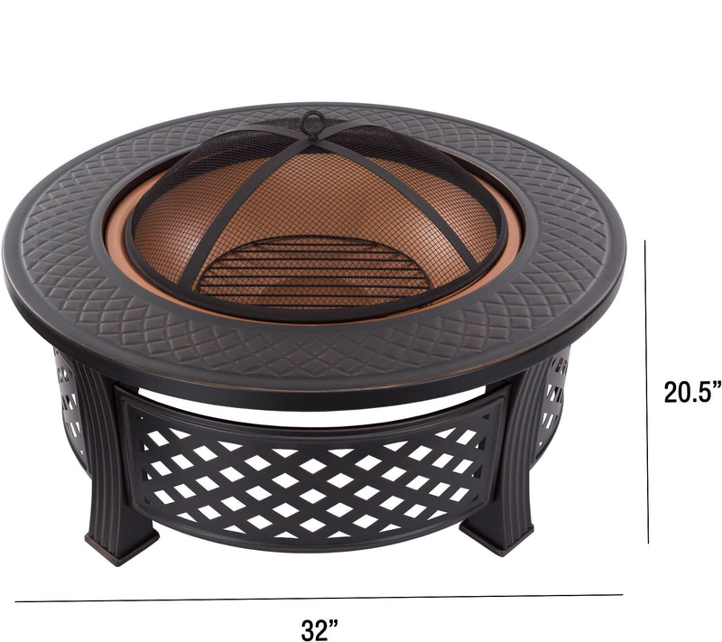 Pure Garden 32" Round Metal Fire Pit — View 2