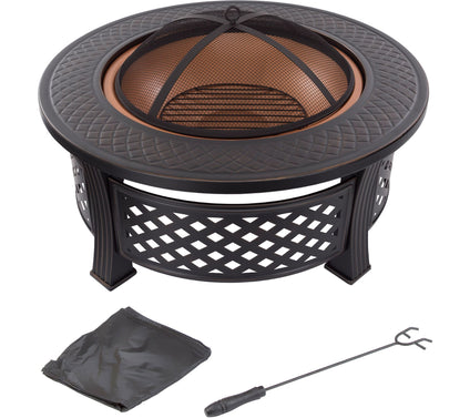 Pure Garden 32" Round Metal Fire Pit