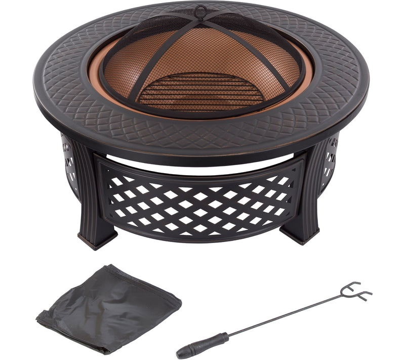 Pure Garden 32" Round Metal Fire Pit — Main view