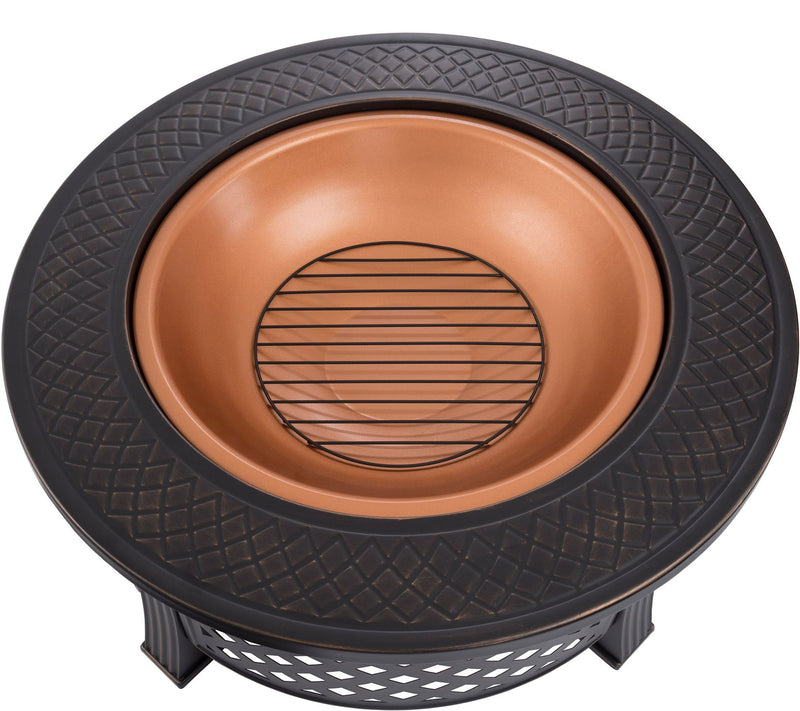 Pure Garden 32" Round Metal Fire Pit — View 3