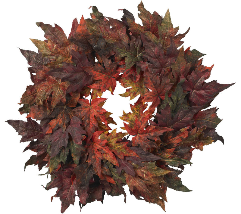 30" Maple Leaf Wreath by Nearly Natural — Main view