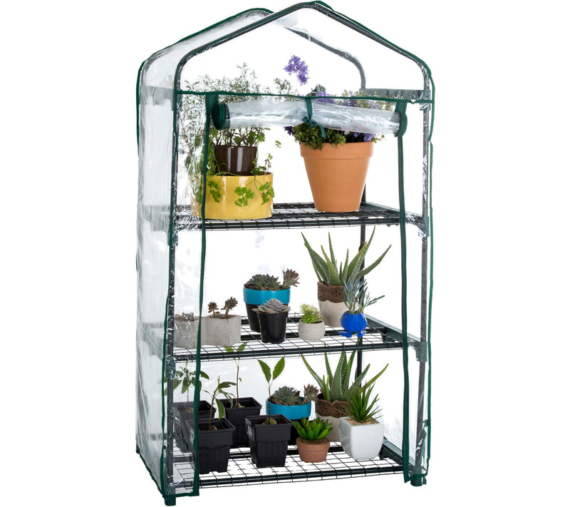 Pure Garden 3-Tier Mini Greenhouse with 3 Shelves and Cover — View 2