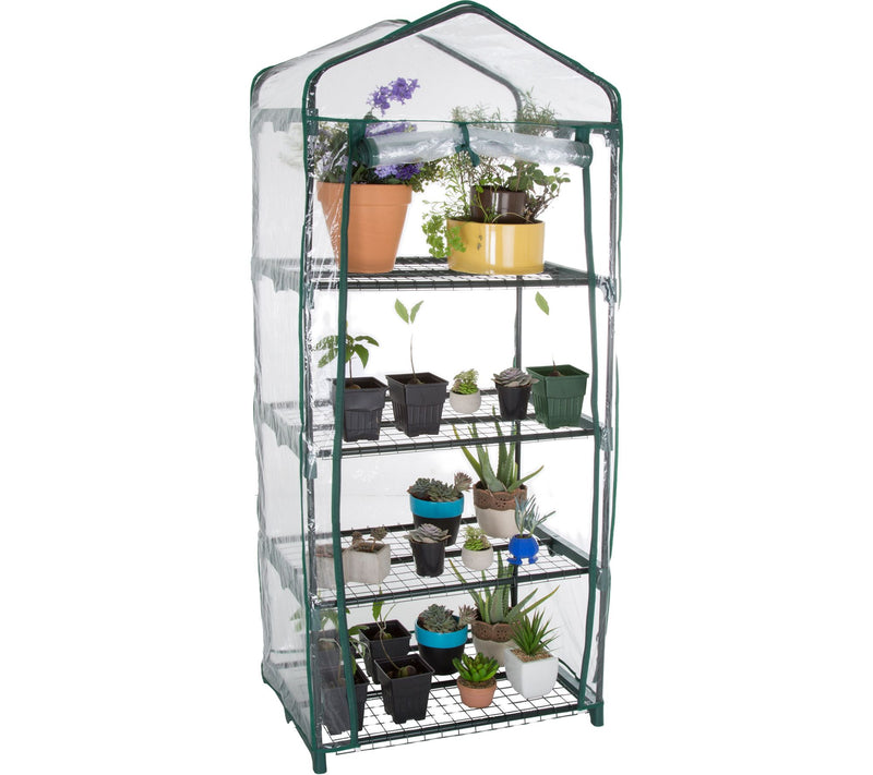 Pure Garden 4-Tier Mini Greenhouse with 4 Shelves and Cover — View 2