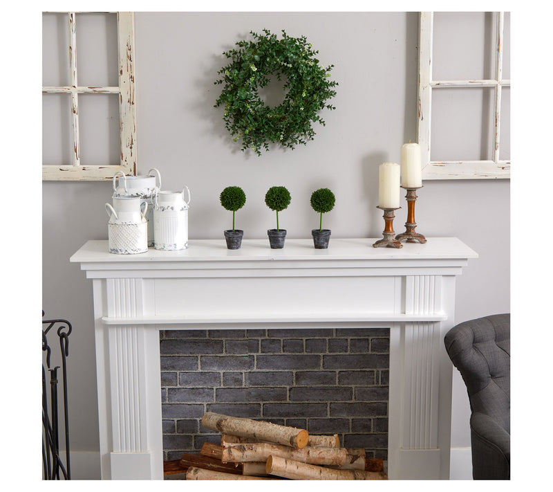 18" Eucalyptus Double Ring Wreath by Nearly Natural — View 2