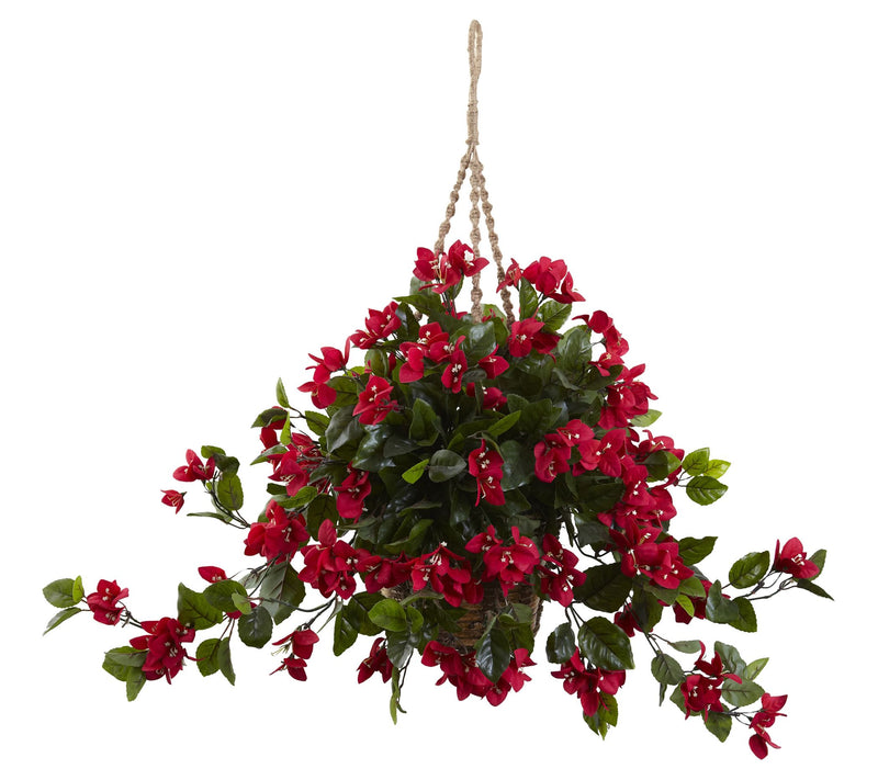 Bougainvillea Hanging Basket by Nearly Natural — Main view