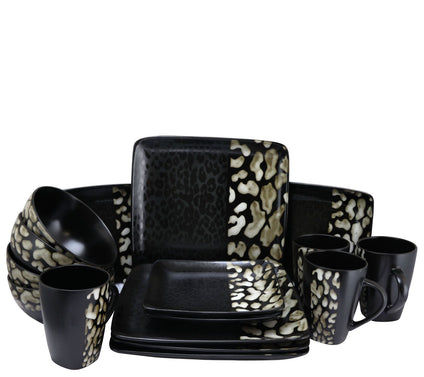 Elama Savannah 16-Piece Stoneware Dinnerware Set