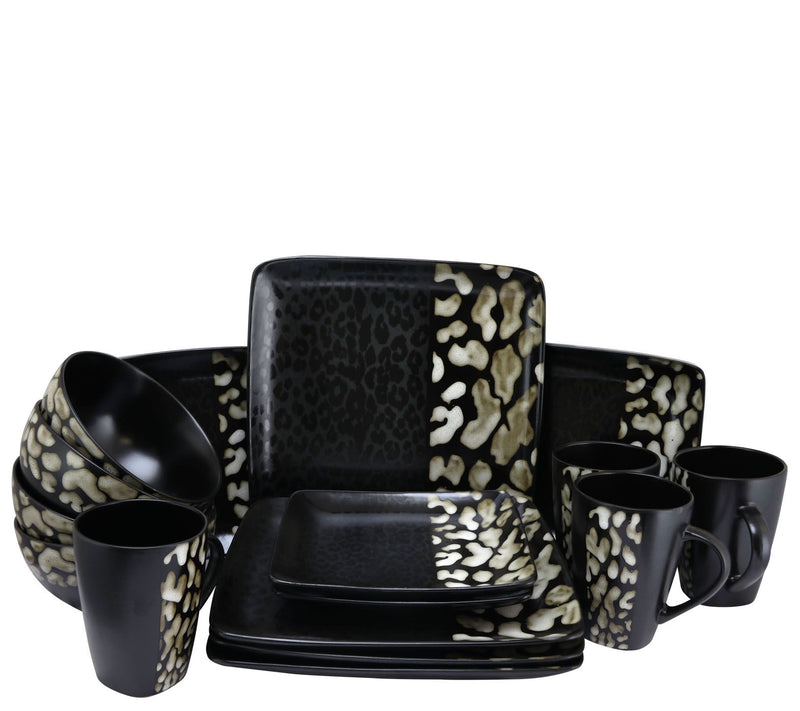 Elama Savannah 16-Piece Stoneware Dinnerware Set — Main view