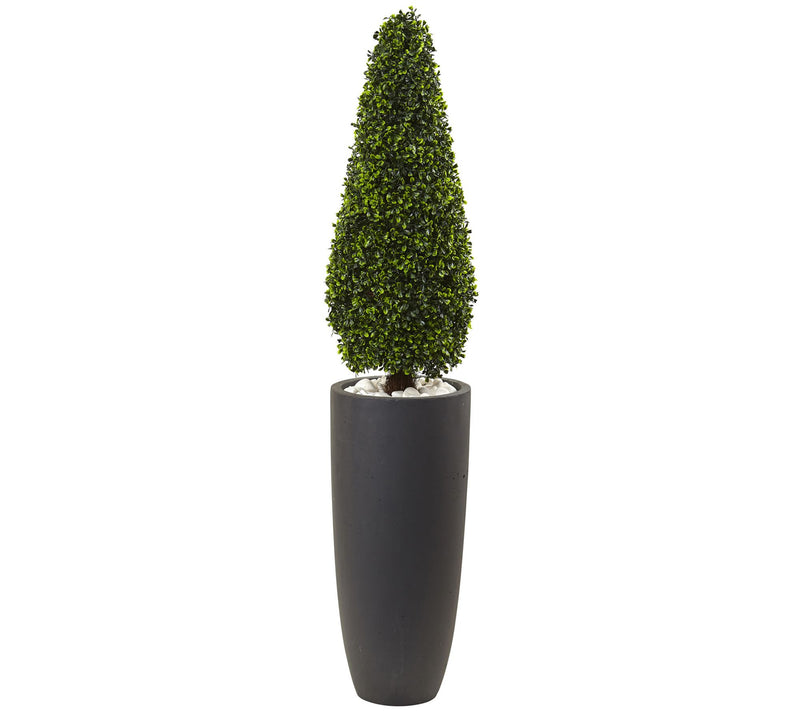 50" Boxwood Topiary Tree with Planter by NearlyNatural — Main view