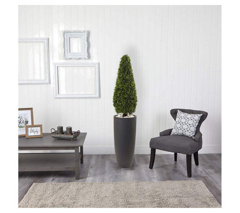 50" Boxwood Topiary Tree with Planter by NearlyNatural — View 2
