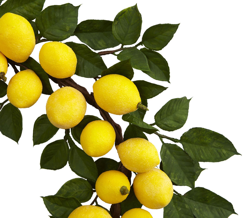 24" Lemon Wreath by Nearly Natural — View 2