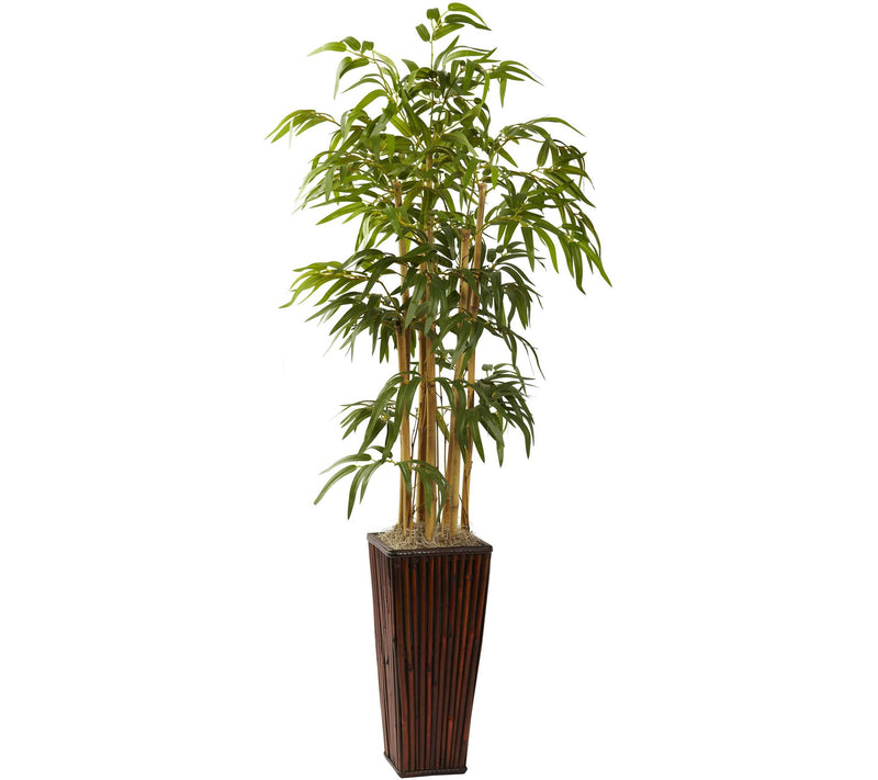 4' Bamboo with Decorative Planter by Nearly Natural — Main view
