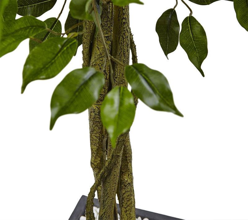 6'6" Ficus Tree with Slate Planter by Nearly Natural — View 2