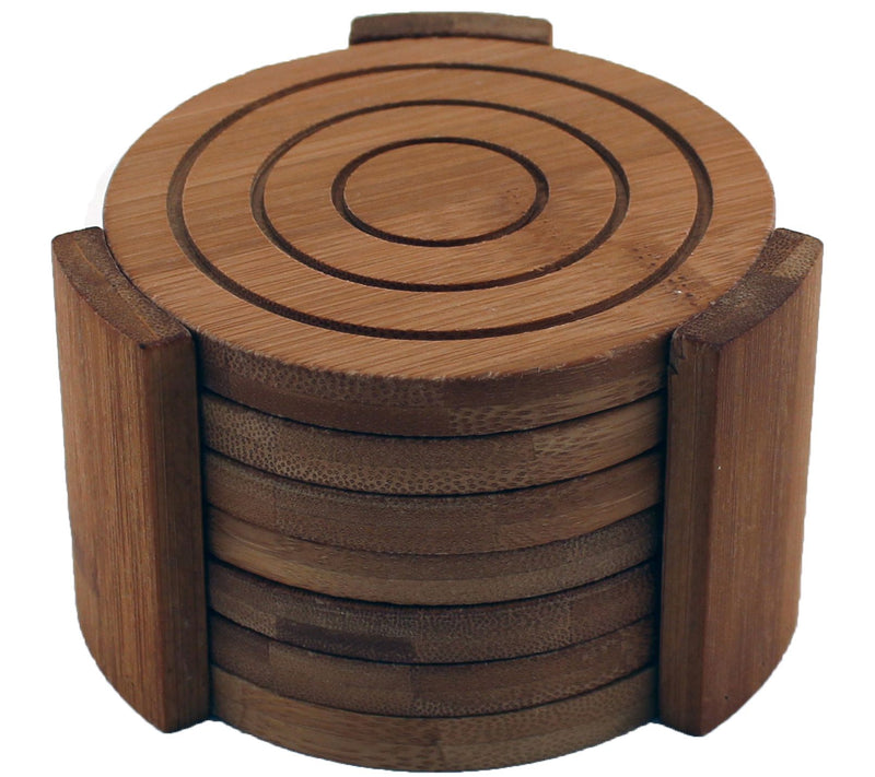 BergHOFF Bamboo 7-Piece Coaster Set — Main view