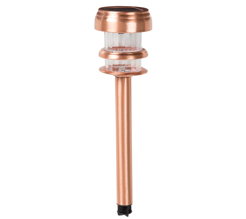 Pure Garden Copper Solar Powered LED Path Lights - Set of 4 — View 2