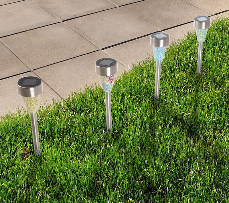 Pure Garden Outdoor LED Solar Light Mosaic Pillar — View 6